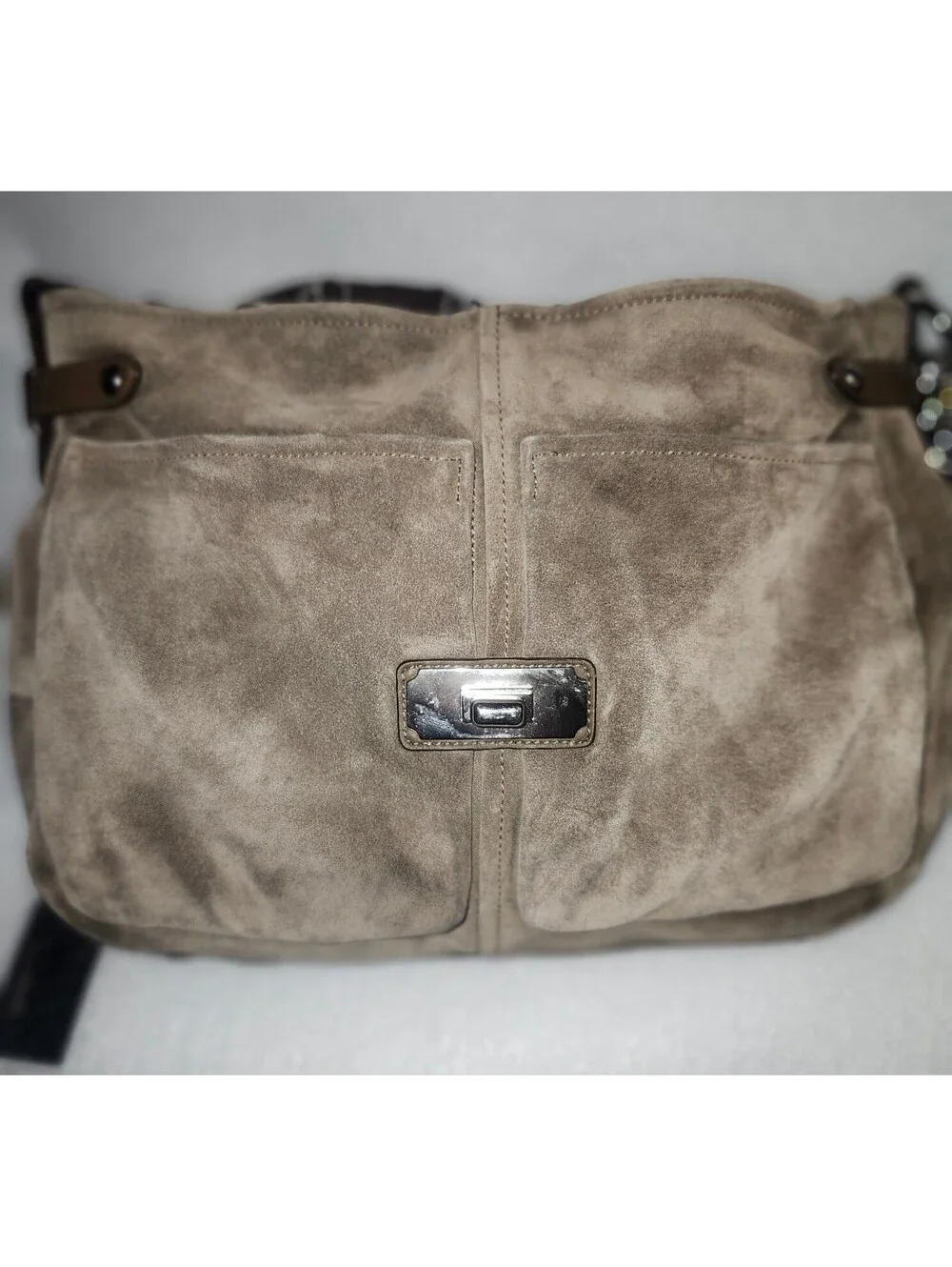 Y2K COACH Chelsea Large Suede Pocket Flap Shoulder Bag